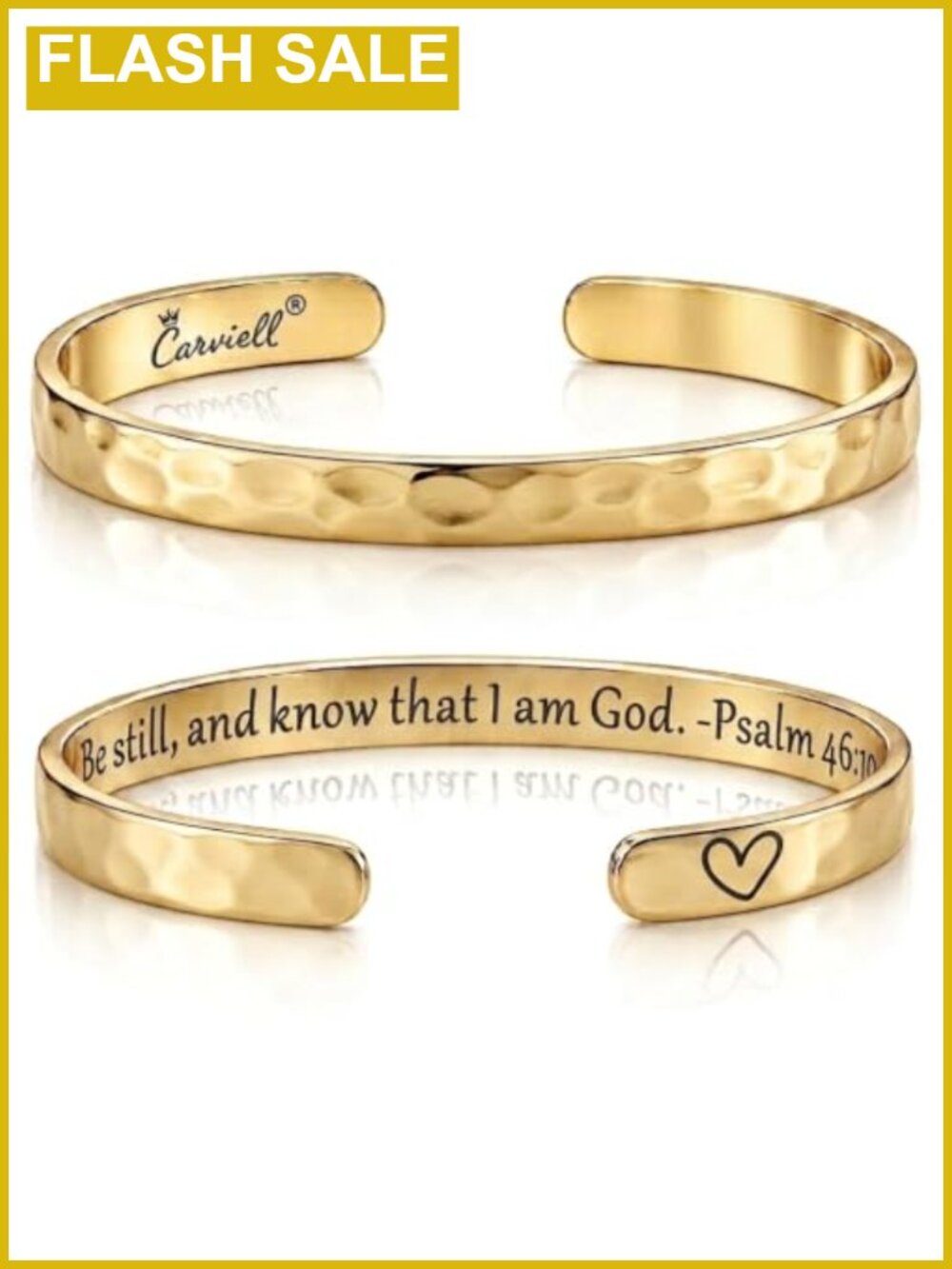 Gold Plated Stainless Steel Cuff Bracelet Engraved Faith Gift